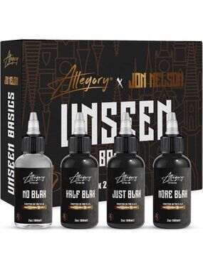 Tattoo Ink Set - 4oz Unseen Basics for Vibrant Color & Long-Lasting Results